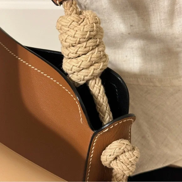 PRADA Leather Brown Shoulder Handbag with Braided Strap - Picture 7 of 16